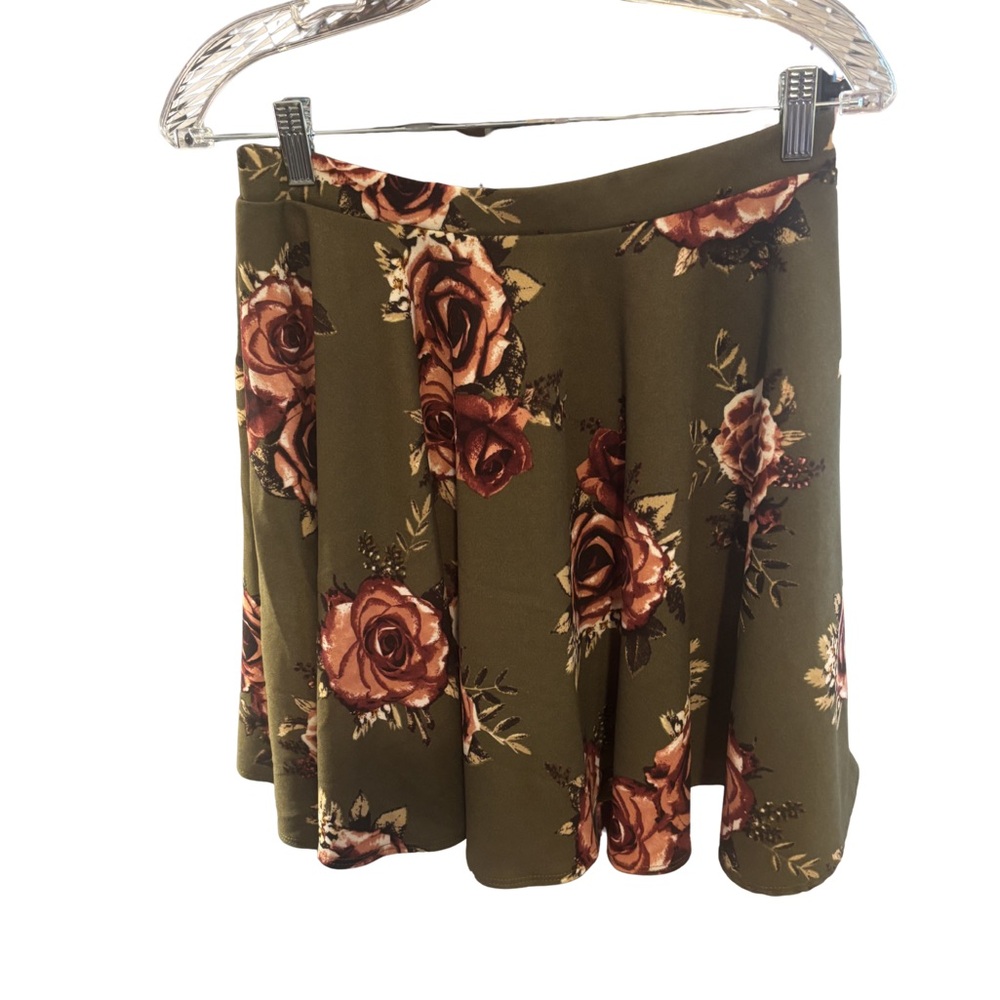 Star Vixen Floral Olive Green Floral Coquette Girl Skirt Small New